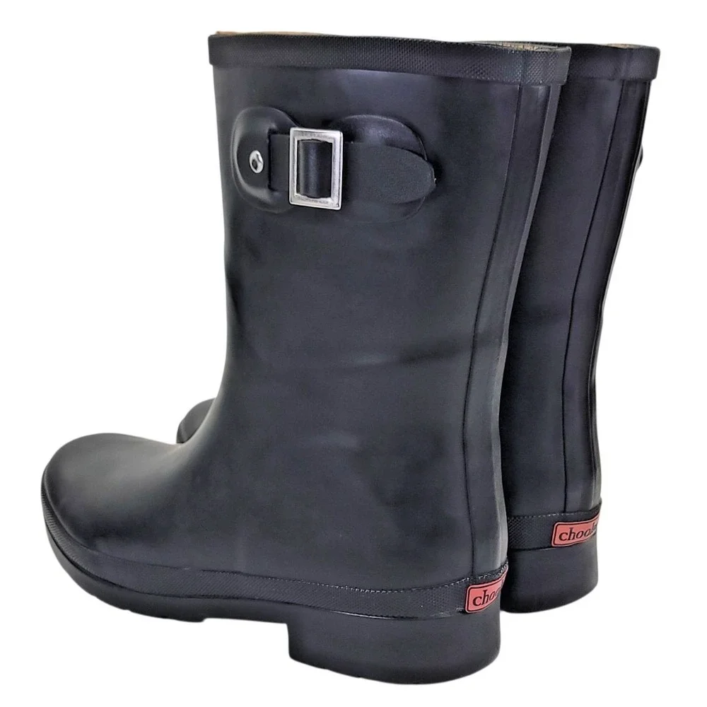 Chooka Rubber Rain Boots‎ Womens Size 8 Delridge Mid Black Waterproof Ladies